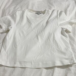 COS White Puff-Sleeve Cotton Tee Shirt